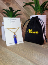 Load image into Gallery viewer, Lapis Lazuli Handmade Point Necklace Hexagon Chain Golden Pendant Necklace