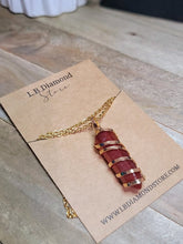 Load image into Gallery viewer, Carnelian Wire wrapped Crystal Necklace Handmade