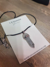 Load image into Gallery viewer, Labradorite Point Necklace Genuine Handmade Leather Necklace