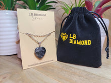 Load image into Gallery viewer, Crystal Necklace Silver Wire black spectrolite Labradorite Heart Healing Crystal Necklace