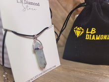 Load image into Gallery viewer, Labradorite Point Necklace Genuine Handmade Leather Necklace