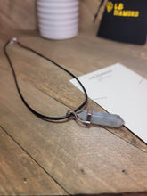 Load image into Gallery viewer, Labradorite Point Necklace Genuine Handmade Leather Necklace