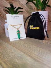 Load image into Gallery viewer, Malachite Handmade Point Necklace Hexagon Chain Golden necklace