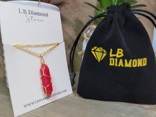Load image into Gallery viewer, Red Jade Wire wrapped  Crystal Necklace Red Quartz
