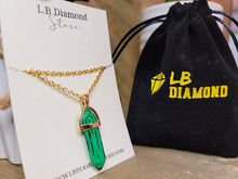Load image into Gallery viewer, Malachite Handmade Point Necklace Hexagon Chain Golden necklace