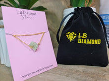 Load image into Gallery viewer, RAW Green Aventurine Healing Crystal Necklace Gold tone