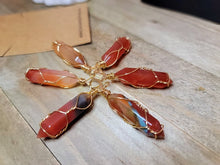 Load image into Gallery viewer, Carnelian Wire wrapped Golden Crystal Necklace Handmade
