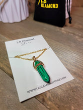 Load image into Gallery viewer, Malachite Handmade Point Necklace Hexagon Chain Golden necklace