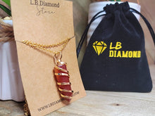 Load image into Gallery viewer, Carnelian Wire wrapped Crystal Necklace Handmade