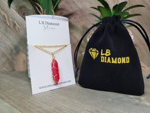 Load image into Gallery viewer, Red Jade Wire wrapped  Crystal Necklace Red Quartz