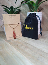 Load image into Gallery viewer, Carnelian Wire wrapped Golden Crystal Necklace Handmade