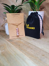Load image into Gallery viewer, Rose Quartz Handmade Point Wire Wrapped Golden Necklace Hexagon Chain