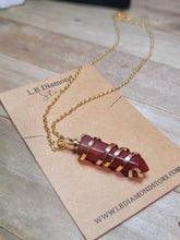 Load image into Gallery viewer, Carnelian Wire wrapped Crystal Necklace Handmade
