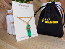 Load image into Gallery viewer, Malachite Handmade Point Necklace Hexagon Chain Golden necklace