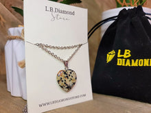 Load image into Gallery viewer, Dalmation Jasper Heart Pendant Necklace Genuine Handmade