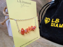 Load image into Gallery viewer, Handmade Crystal Necklace Silver Tone Carnelian Stone Genuine Crystals