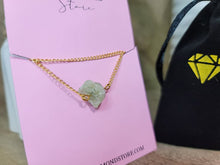 Load image into Gallery viewer, RAW Green Aventurine Healing Crystal Necklace Gold tone