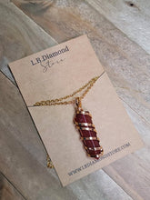 Load image into Gallery viewer, Carnelian Wire wrapped Crystal Necklace Handmade