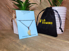 Load image into Gallery viewer, Natural Handmade Crystal Necklace Silver Tone Citrine Healing Crystal Moon Necklace