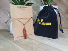 Load image into Gallery viewer, Carnelian Wire wrapped Golden Crystal Necklace Handmade