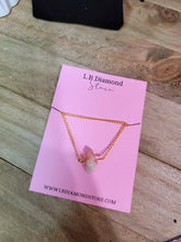 Load image into Gallery viewer, RAW Sun Stone Healing Crystal Necklace Gold Tone