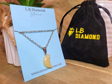 Load image into Gallery viewer, Natural Handmade Crystal Necklace Silver Tone Citrine Healing Crystal Moon Necklace