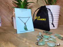 Load image into Gallery viewer, Natural Handmade Crystal Necklace Silver Tone Green Aventurine Healing Crystal MOON Necklace