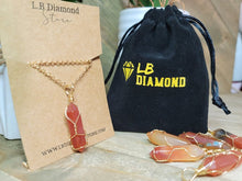 Load image into Gallery viewer, Carnelian Wire wrapped Golden Crystal Necklace Handmade