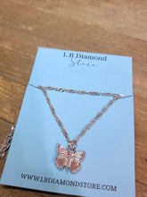 Load image into Gallery viewer, Butterfly Necklace - Trendy Butterfly necklace Silver tone - Gift for her butterfly pendant