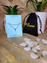 Load image into Gallery viewer, Natural Clear Quartz Handmade Moon Pendant Necklace Healing Crystal Silver Tone