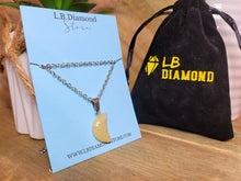 Load image into Gallery viewer, Natural Handmade Crystal Necklace Silver Tone Citrine Healing Crystal Moon Necklace