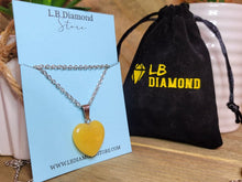 Load image into Gallery viewer, Natural Handmade Crystal Necklace Silver Tone Citrine Healing Crystal Heart Necklace