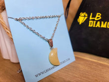Load image into Gallery viewer, Natural Handmade Crystal Necklace Silver Tone Citrine Healing Crystal Moon Necklace