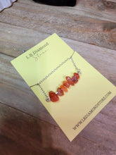 Load image into Gallery viewer, Handmade Crystal Necklace Silver Tone Carnelian Stone Genuine Crystals