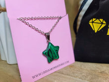 Load image into Gallery viewer, Crystal Necklace Silver Wire Malachite Star Healing Crystal Necklace