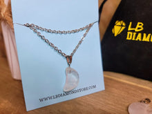 Load image into Gallery viewer, Natural Clear Quartz Handmade Moon Pendant Necklace Healing Crystal Silver Tone