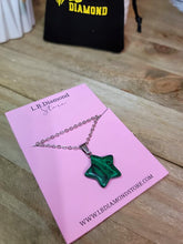 Load image into Gallery viewer, Crystal Necklace Silver Wire Malachite Star Healing Crystal Necklace