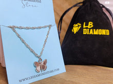 Load image into Gallery viewer, Butterfly Necklace - Trendy Butterfly necklace Silver tone - Gift for her butterfly pendant