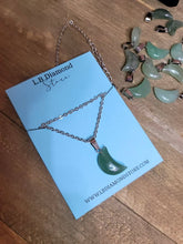 Load image into Gallery viewer, Natural Handmade Crystal Necklace Silver Tone Green Aventurine Healing Crystal MOON Necklace