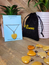 Load image into Gallery viewer, Natural Handmade Crystal Necklace Silver Tone Citrine Healing Crystal Heart Necklace