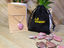 Load image into Gallery viewer, Natural Rhodonite Handmade Heart Necklace Hexagon Chain Silver