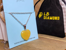 Load image into Gallery viewer, Natural Handmade Crystal Necklace Silver Tone Citrine Healing Crystal Heart Necklace