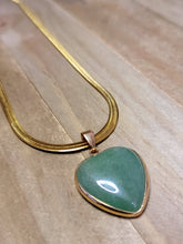 Load image into Gallery viewer, Natural Handmade Crystal Choker Necklace Gold Tone Wrapped Green Aventurine Healing Crystal