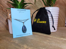 Load image into Gallery viewer, Natural Black Fluorite Handmade Crystal Necklace Silver Tone Chain Pendant Necklace