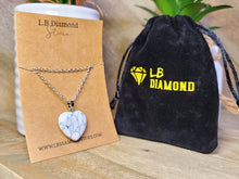 Load image into Gallery viewer, Natural Handmade Crystal Necklace Silver Tone Heart Howite Pendant