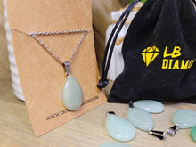Load image into Gallery viewer, Green Aventurine Healing Crystal Necklace Drop Pendant.