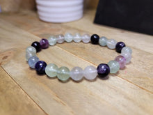 Load image into Gallery viewer, Grade A++ Fluorite Crystal Bead Bracelet 8mm, Genuine Fluorite Gemstone Bracelet,