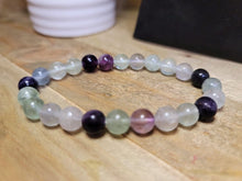 Load image into Gallery viewer, Grade A++ Fluorite Crystal Bead Bracelet 8mm, Genuine Fluorite Gemstone Bracelet,