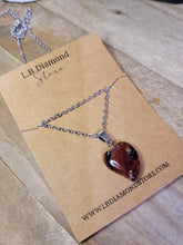 Load image into Gallery viewer, Natural Handmade Crystal Necklace Silver Tone Mahogany Obsidian Pendant Necklace