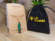 Load image into Gallery viewer, Natural Handmade Crystal Necklace Gold Wire Wrapped Malachite